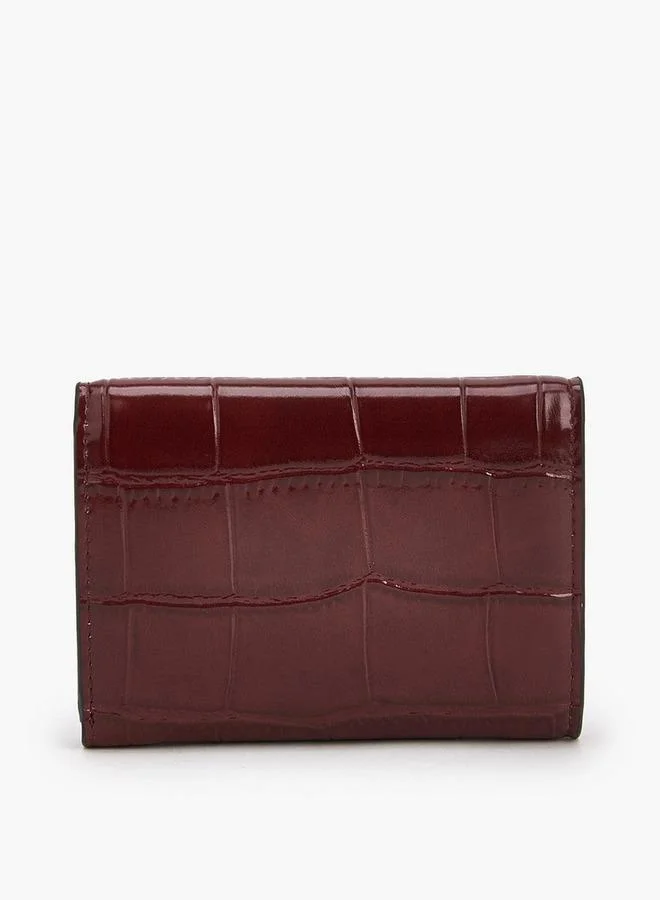 سيليست Textured Wallet with Button Closure